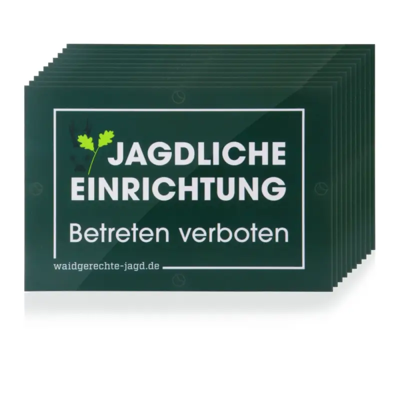 Waidgerechte Jagd Schild Jagdliche Einrichtung – 10er-Pack Schneller Versand