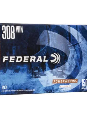 Zertifiziert Federal Ammunition .308 Win. Federal Power Shok Copper HP 9,7g/150grs.