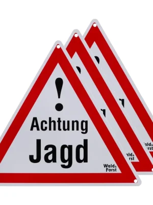 Wald & Forst Warnschild Achtung Jagd – 3er-Pack Sonderaktion