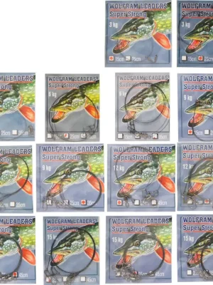 2 Wolfram Vorfächer Stahlvorfach Spinnvorfächer Finale Aktion