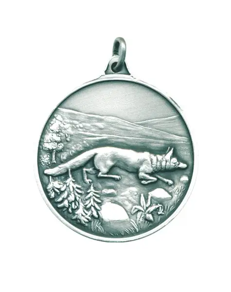 Steinhauer&Lück Jagdmedaille Fuchs 40mm versilbert Echt