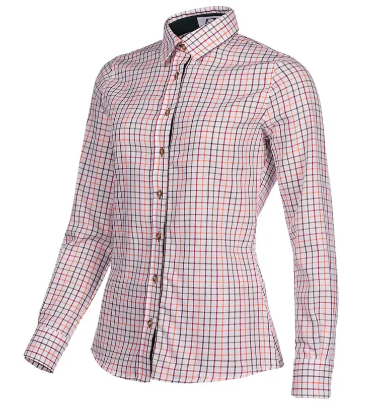 Abverkauf Baleno Bluse Nina, Check orange/red/green, G L(40)