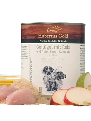 Meistverkauft Hubertus Gold Nassfutter Geflügel mit Reis (6 Dosen)