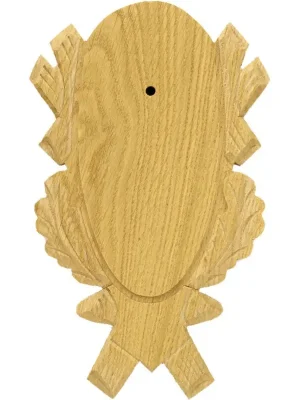 Direktkauf Gehörnbrett Rehwild hell geschnitzt 23x14 cm
