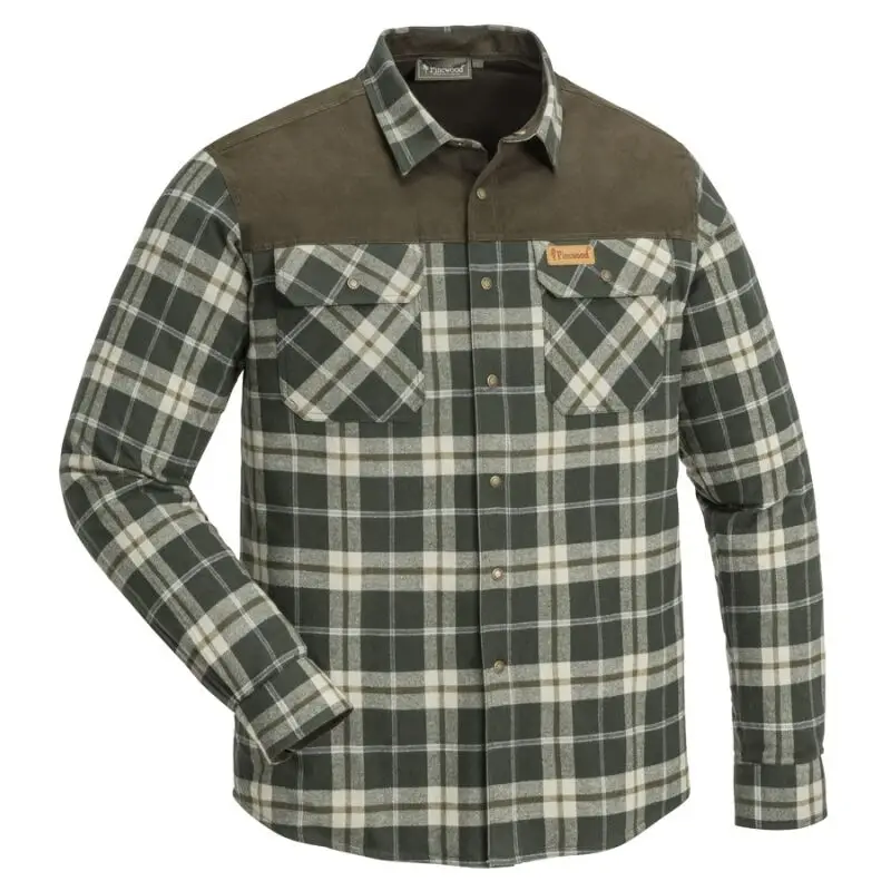 Pinewood Herren Hemd Douglas Olive-Light Khaki Finale Aktion