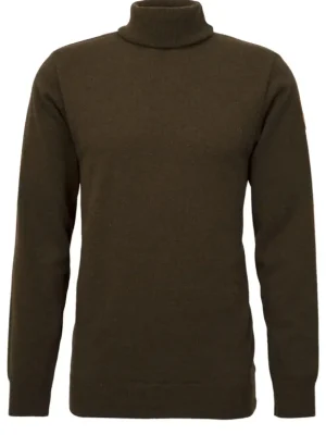 Geprüft Hubertus Rollkragen-Wollpullover Oliver (oliv/braun)