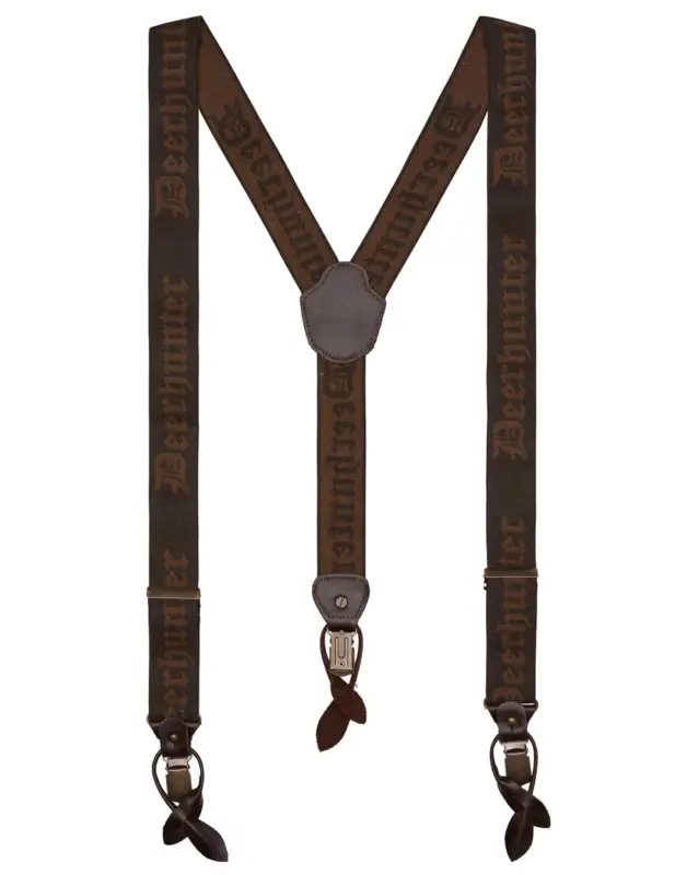 Markenware Deerhunter Combi Hosenträger, Knöpfe und Clips (Walnut)