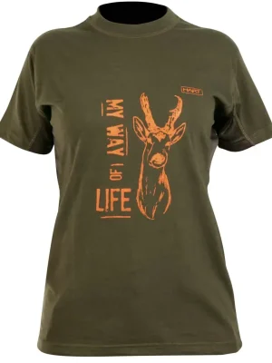 Hart Branded-TS Damen T-Shirt Rehbock (Grün) Markenware