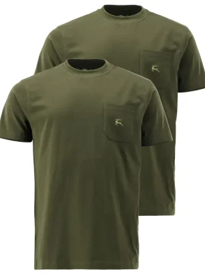 Saisonangebot OS Trachten T-Shirt Hirsch Doppelpack (oliv)
